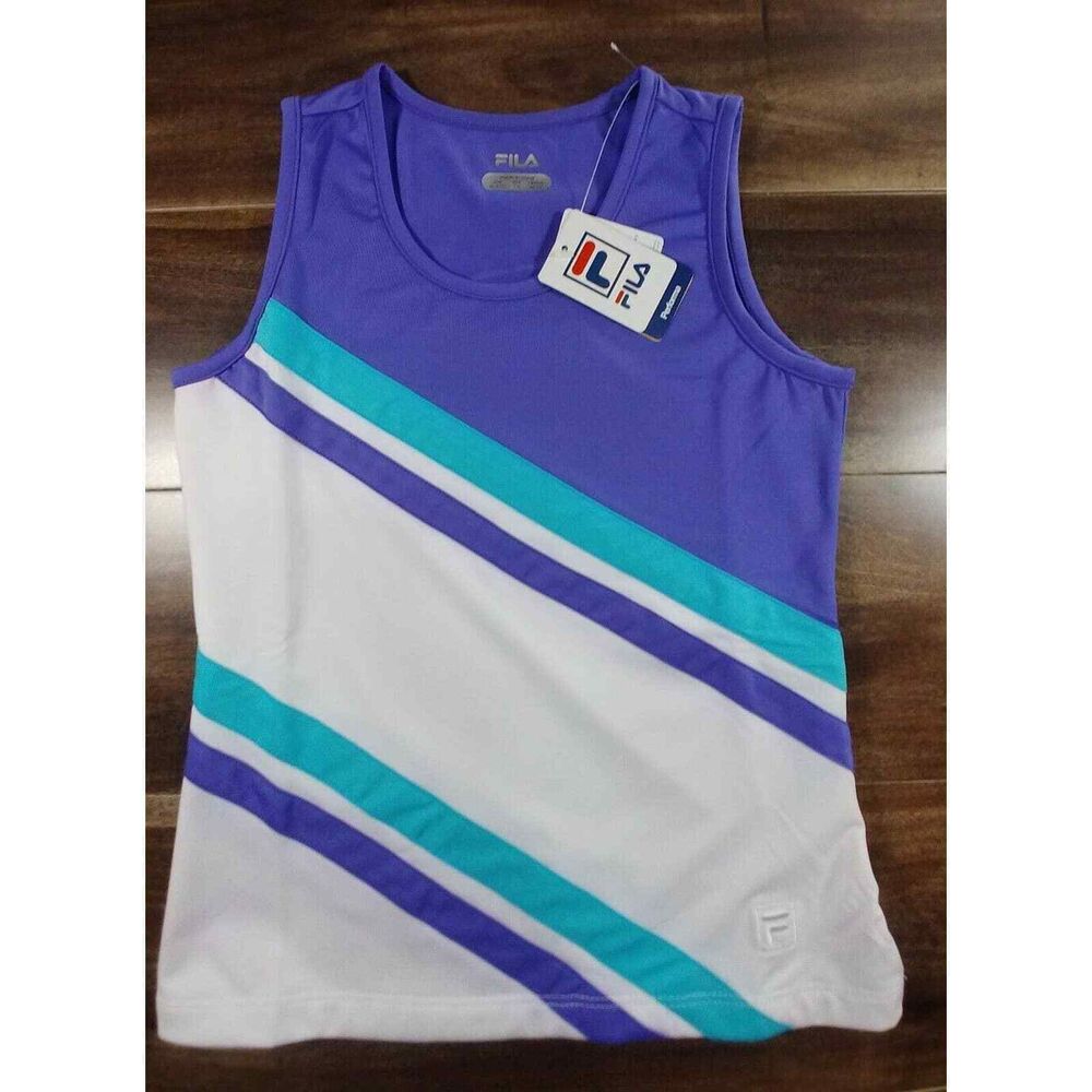 Girl's Fila Center Court Tank Top Shirt, White Medium